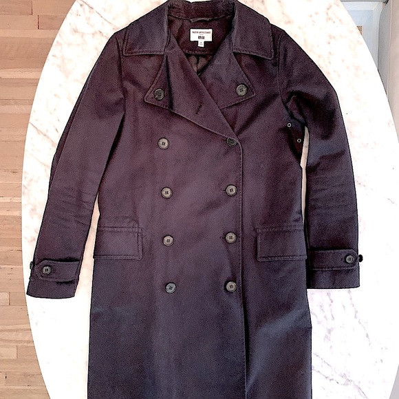 Ines De Fressange for Uniqlo navy double breasted trench coat size XS - Picture 4 of 14